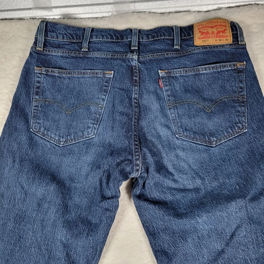 Levi's 511 Slim Fit Jeans Mens 38x32 Dark Wash Blue Denim Pants